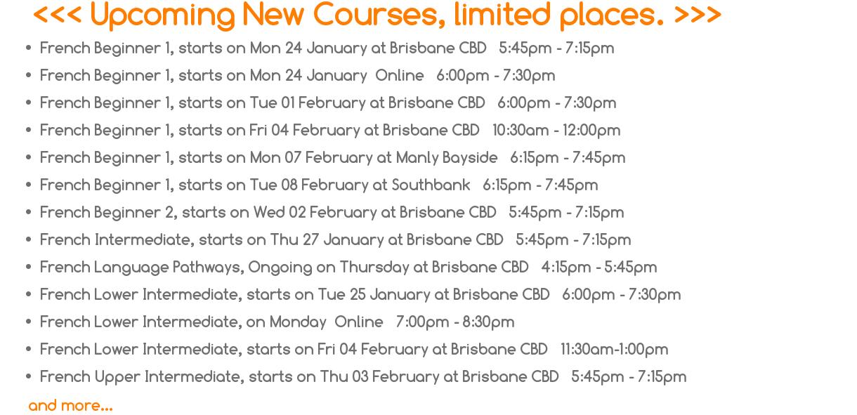 New French Classes New French Classes